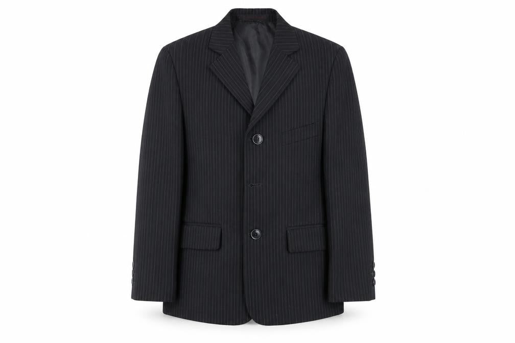 K.R. Collection Boys Black Pinstripe Suit, 8 Years, Formal Trouser Set