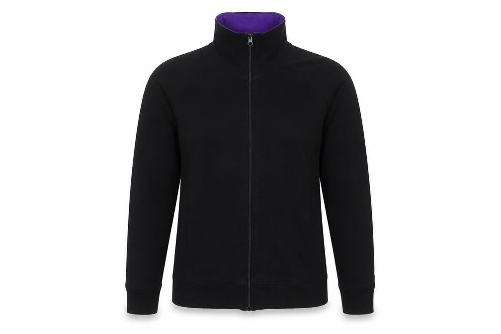 Womens UK 14 Regular Mountain Life Active Black Full Zip Sweatshirt