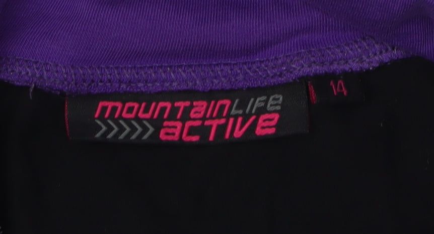 Mountain Life Active Women's Black Full Zip Sweatshirt - Size 14