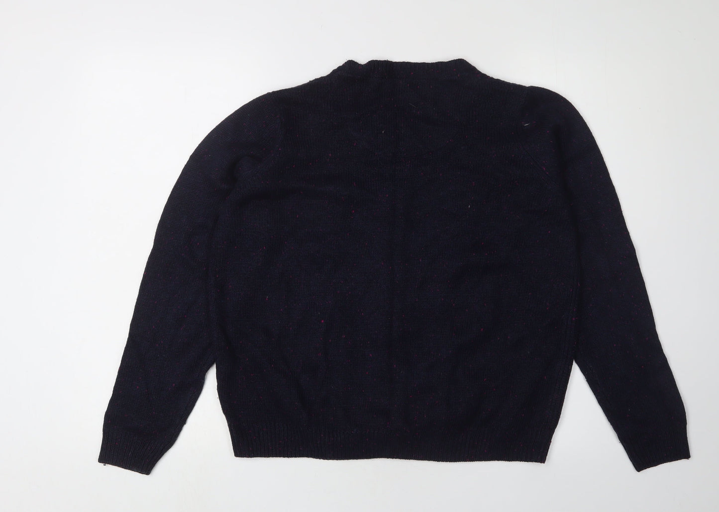 Isle Women's Black Cardigan M Cable-Knit