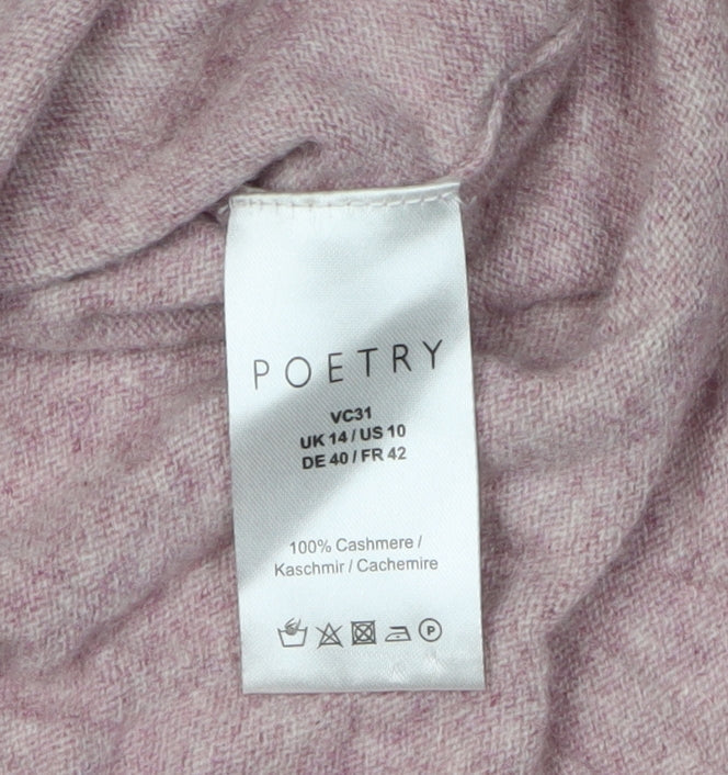 Poetry Women's Pink Cashmere Tunic Jumper Size 14