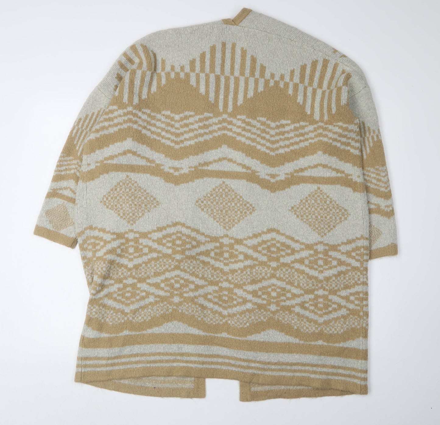 Oasis Women Beige Medium Geometric Cardigan