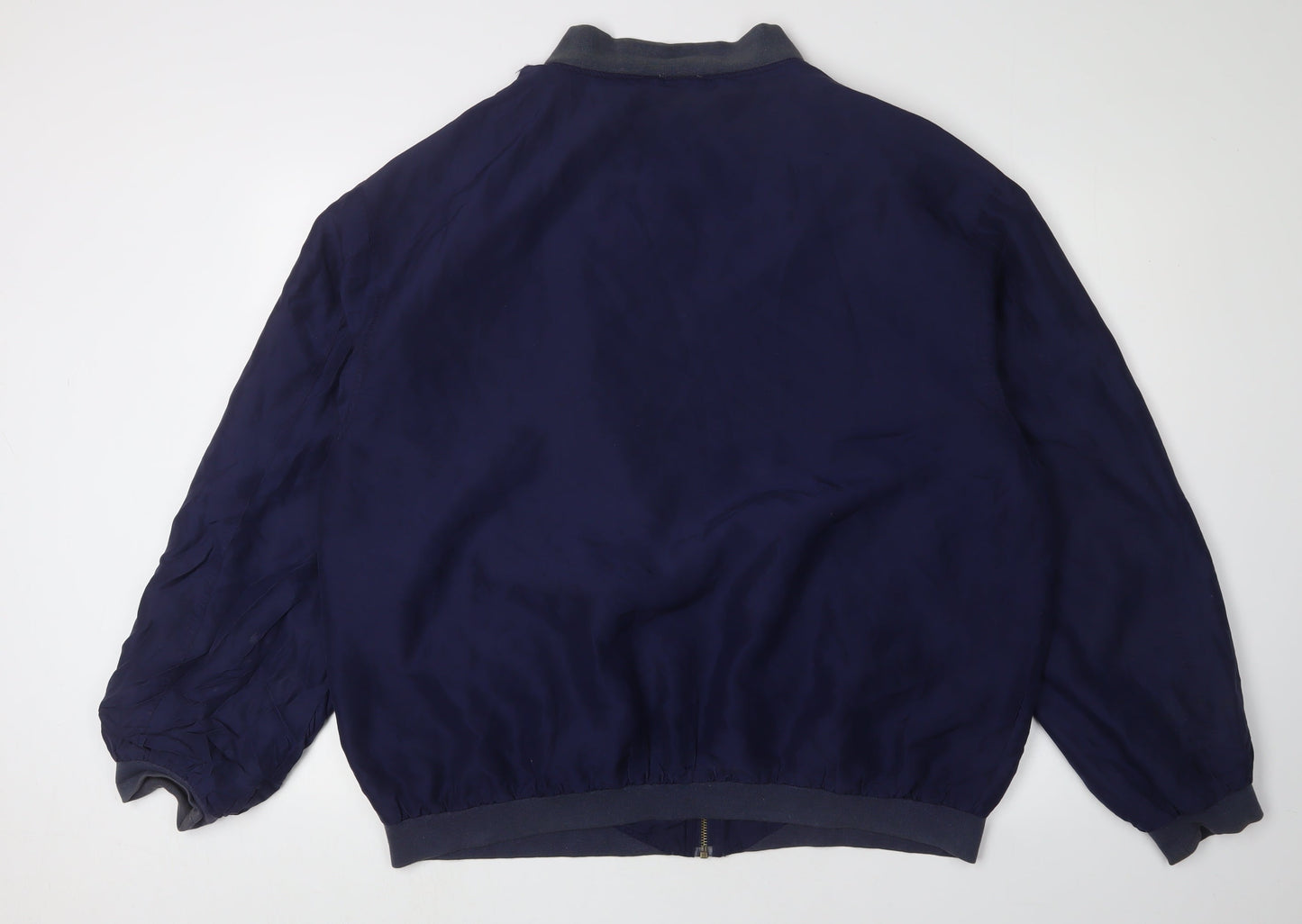Loving Youth Men's Blue Silk Bomber Jacket L