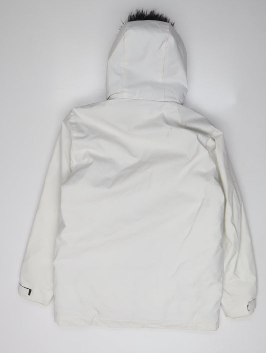 Hollister Women's White Parka Jacket XS Winter Outdoor