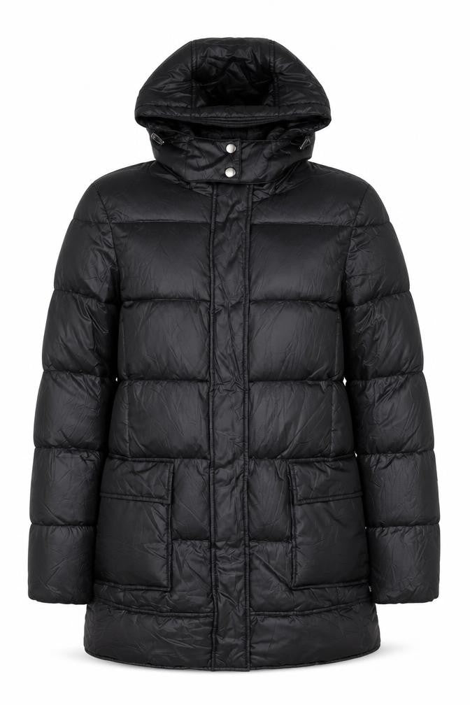 Woman & Soul Women's Black Long Puffer Jacket S