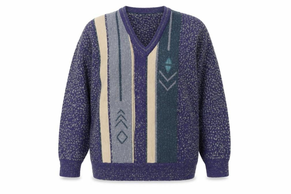 Pierre Womens Sangan Multicoloured V-Neck Pullover L