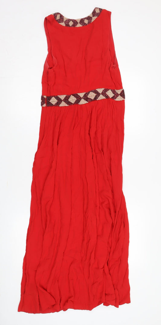 & Other Stories Women's Red Maxi Dress, Size 10