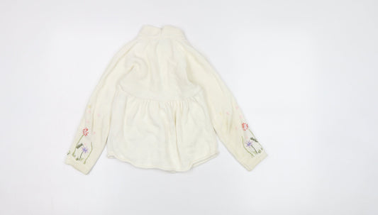 Rocha John Rocha Girls Ivory Floral Cardigan 6 Years