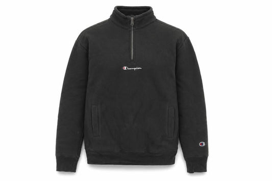 Mens UK XS Regular Champion Black 1/4 Zip Sweatshirt
