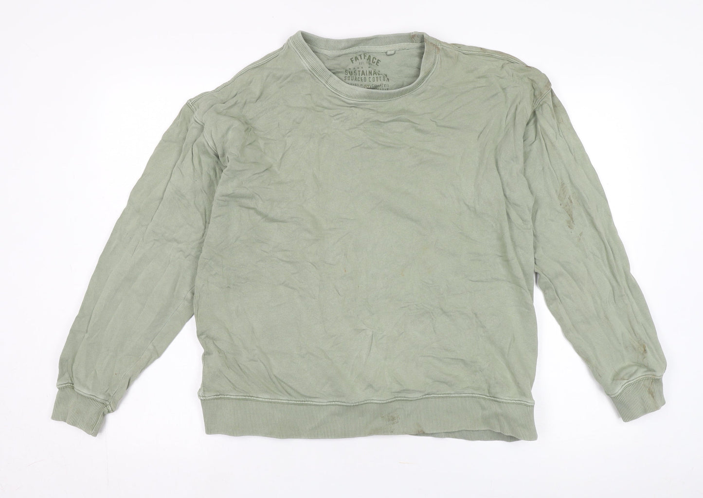 Fat Face Green Unisex Pullover Sweatshirt Crew Neck Size 12