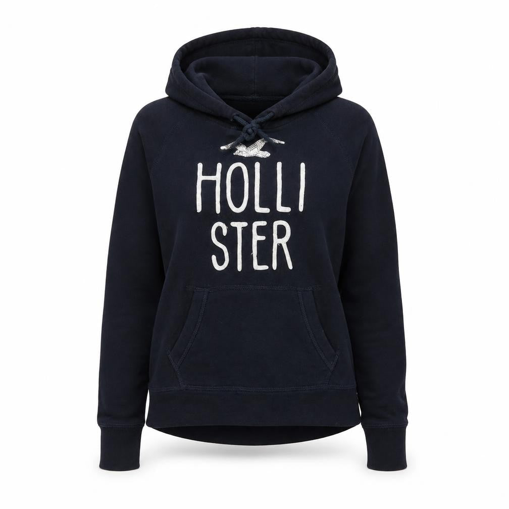Womens UK S Regular Hollister Black Pullover Hoodie