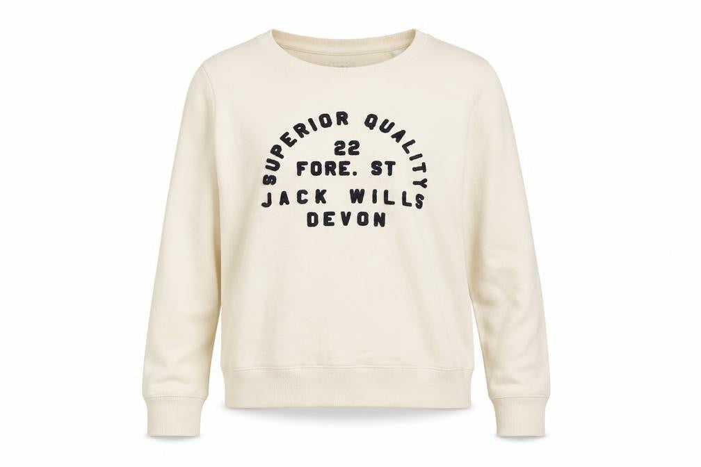 Womens UK 10 Regular Jack Wills Ivory Pullover Sweatshirt