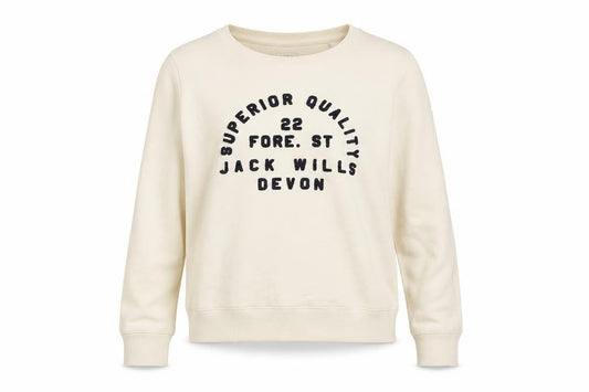 Womens UK 10 Regular Jack Wills Ivory Pullover Sweatshirt