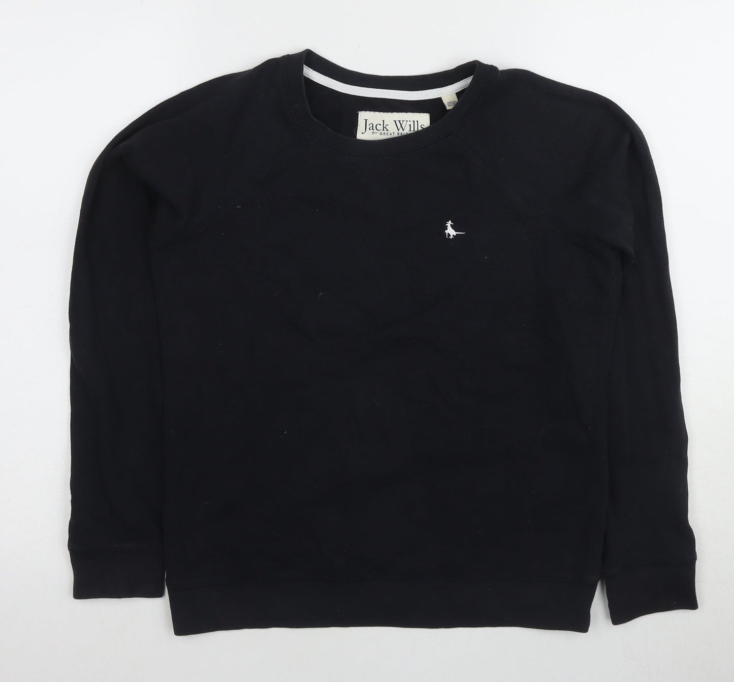 Jack Wills Unisex Black Pullover Sweatshirt Size 10