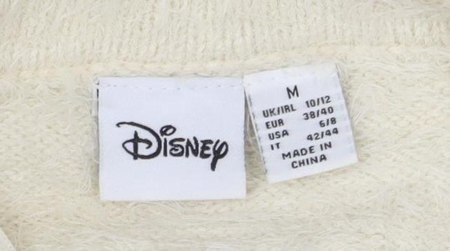 Disney Women's Ivory Bambi Sequin Pullover, Size 10