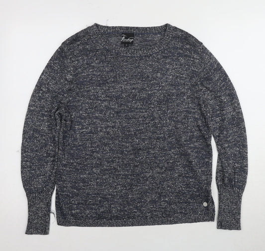 Firetrap Women's Grey Chunky-Knit Pullover Jumper Size S