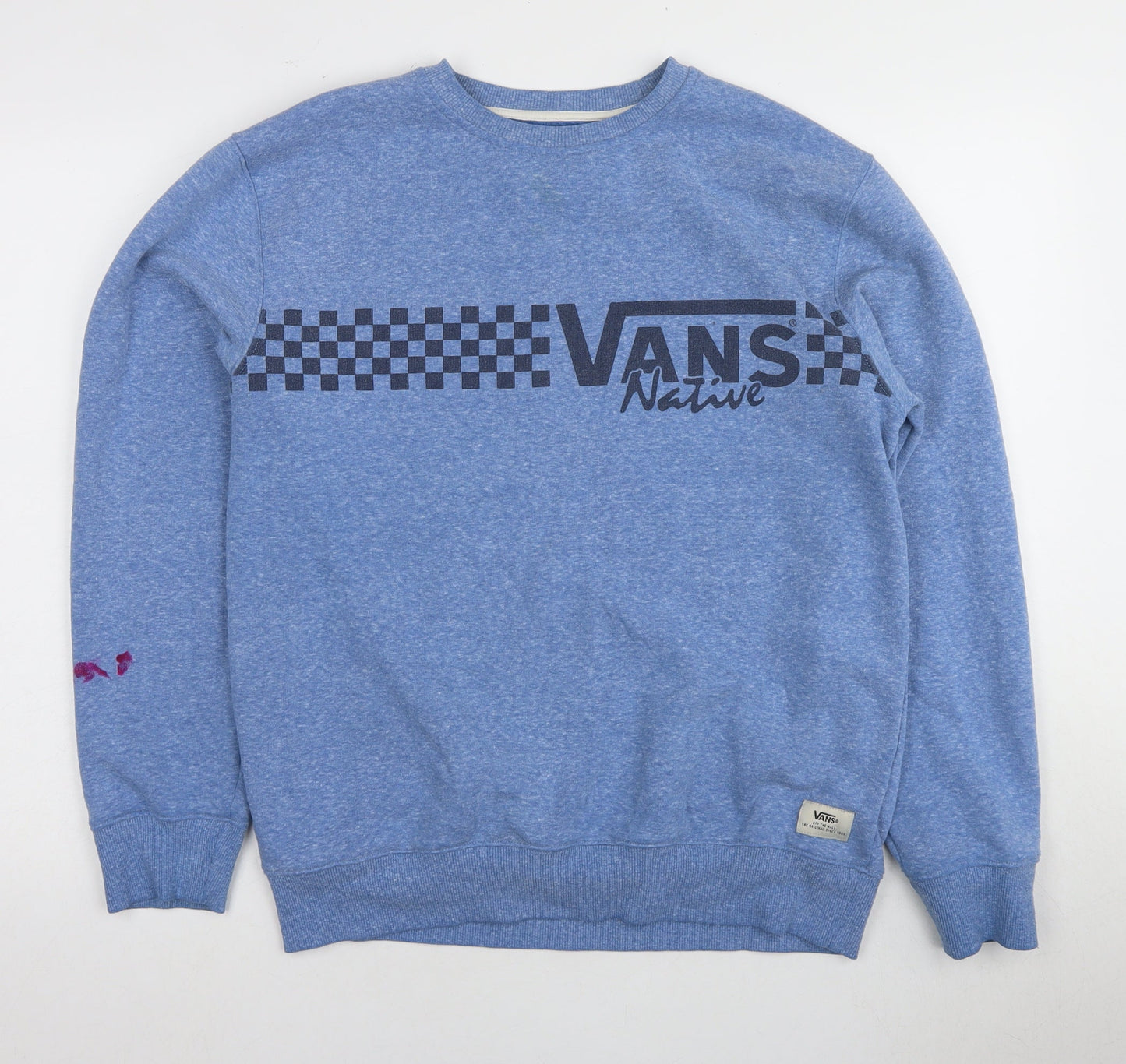 Vans Men's Blue Pullover Sweatshirt M with Logo