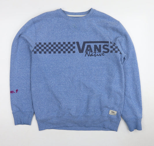Vans Men's Blue Pullover Sweatshirt M with Logo