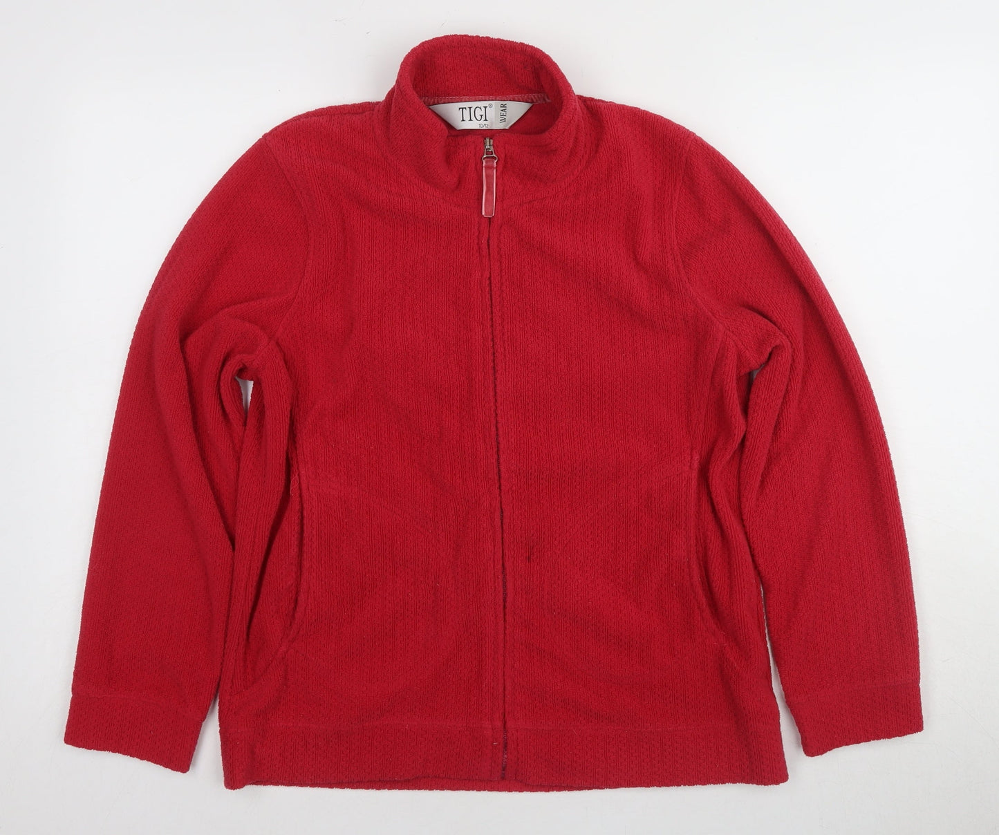 TIGI Wear Women's Red Fleece Jacket Size 10