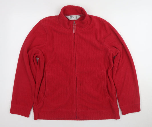 TIGI Wear Women's Red Fleece Jacket Size 10