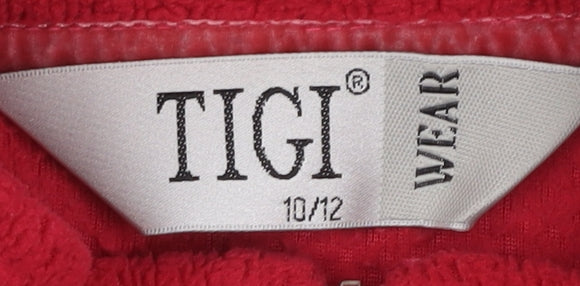 TIGI Wear Women's Red Fleece Jacket Size 10