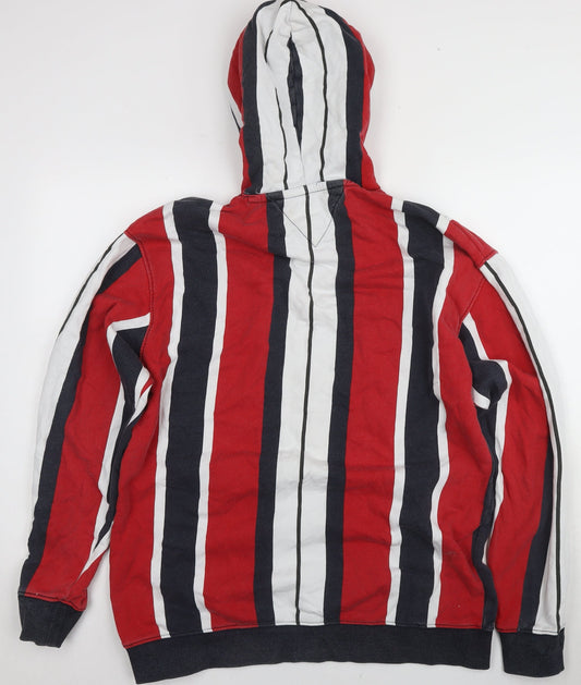 Tommy Jeans Men's Multicoloured Striped Hoodie L