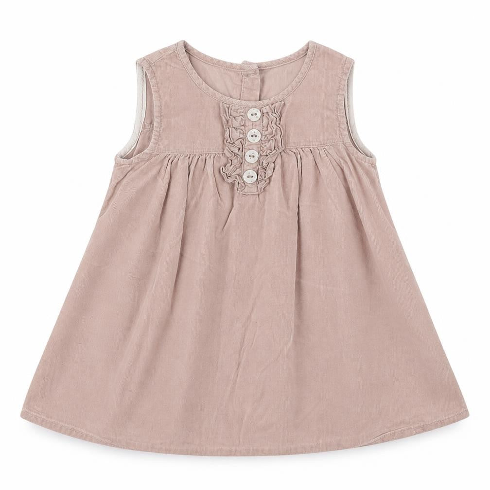Front view of Debenhams girls’ pink a-line cotton dress 18-24 months