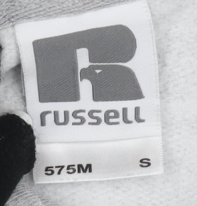 Russell Grey Unisex Hoodie - Small, Comfortable Logo Style