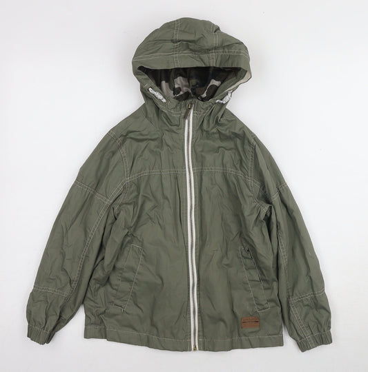 Next Boys Green Cotton Parka Jacket, 7 Years, Hooded