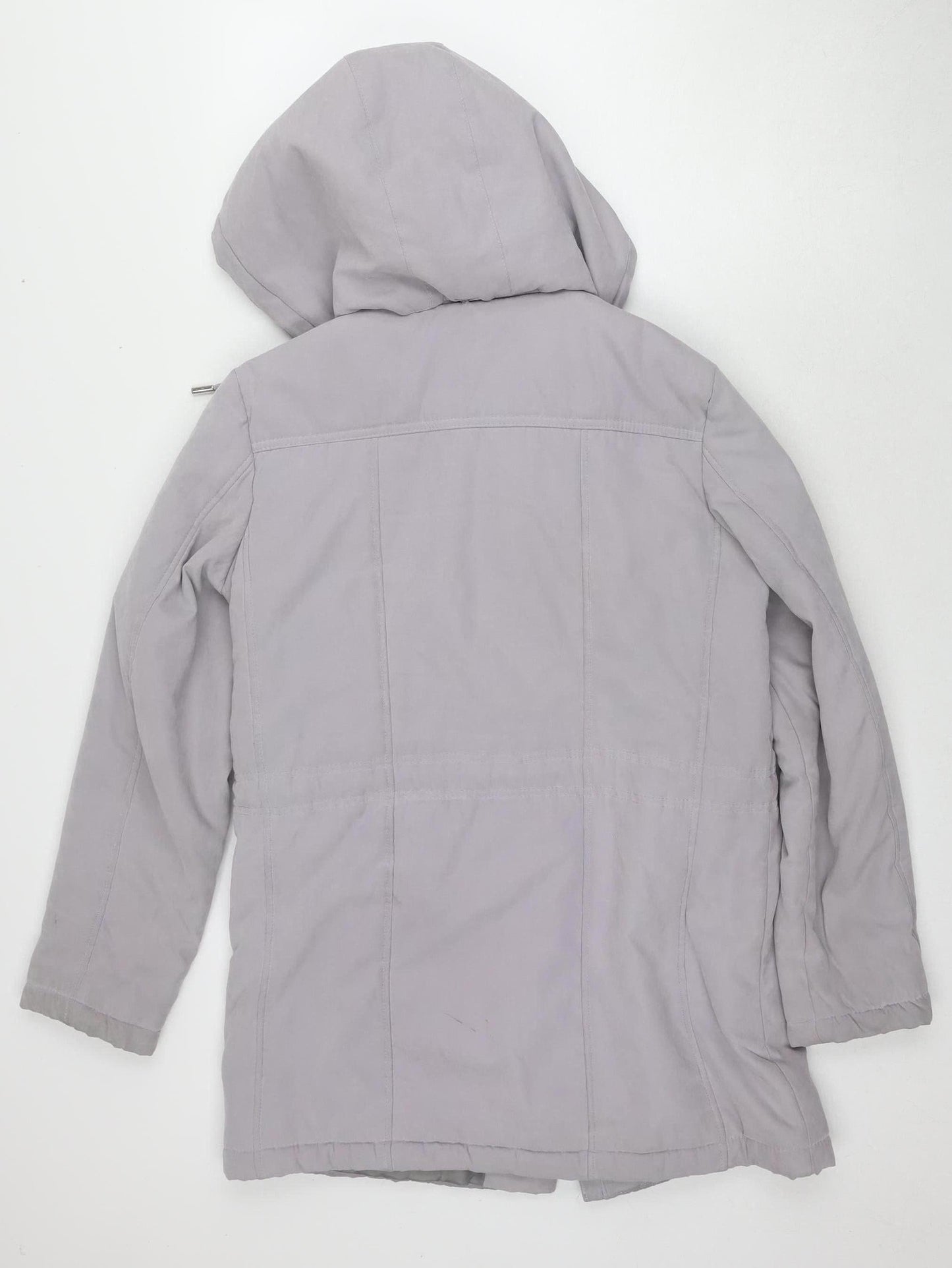 Bonmarché Women's Grey Parka Jacket Size 10 Hooded Casual