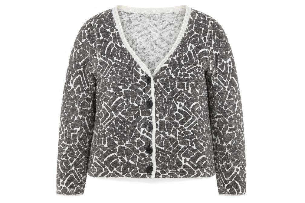 Minuet Women's Grey Cardigan, Size 8, V-Neck, Button Accents