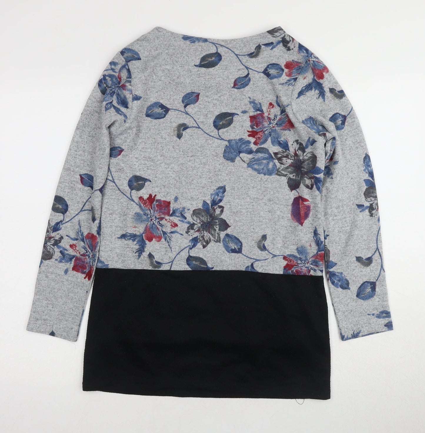 Tenki Women's Grey Floral Pullover Jumper S