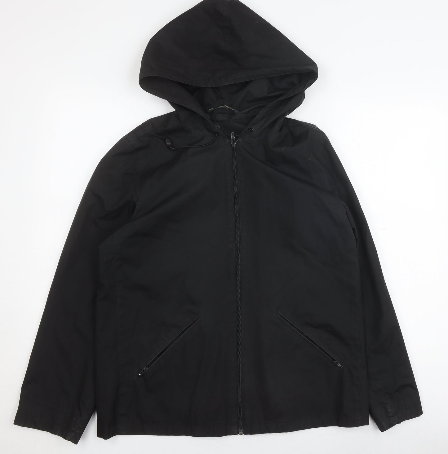 Laura Ashley Men's Black Hooded Rain Coat M