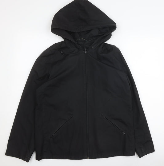 Laura Ashley Men's Black Hooded Rain Coat M