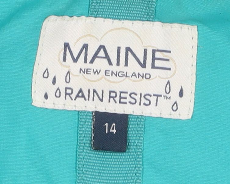 Maine New England Women's Green Parka Jacket, Size 14