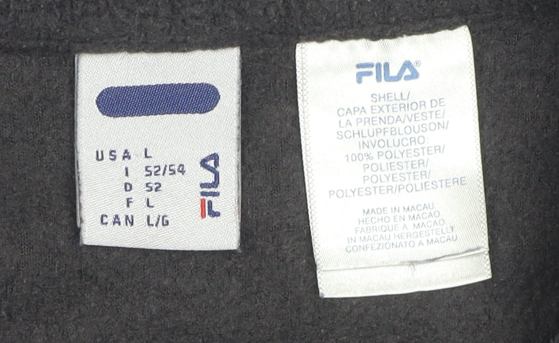 Fila Men's Black Windbreaker Jacket - Size L