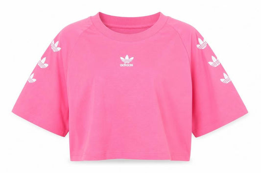 Womens UK Size 4 adidas Pink 100% Cotton T-Shirt