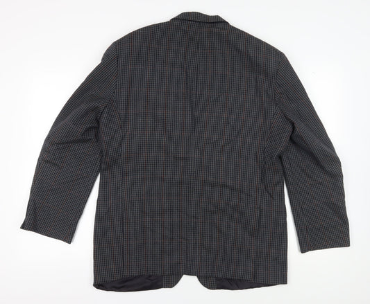 St Michael Men's Blue Check Blazer Jacket, Size 42R, Wool