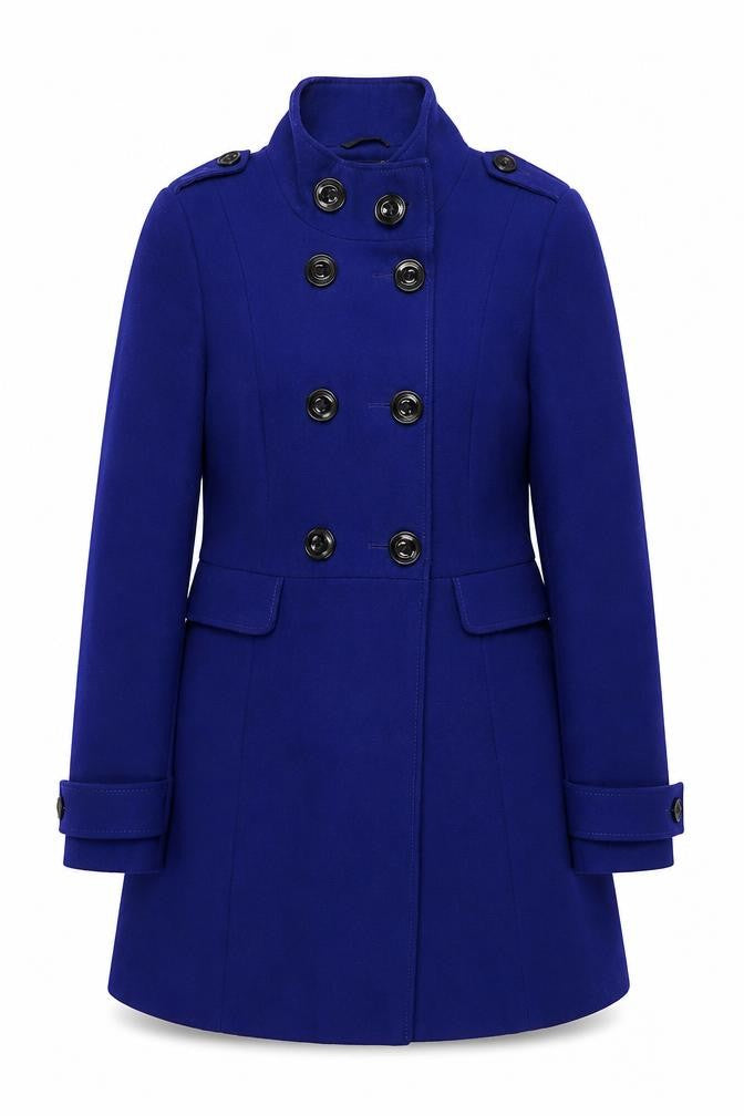 Marks & Spencer Women's Blue Pea Coat Size 8 - Stylish