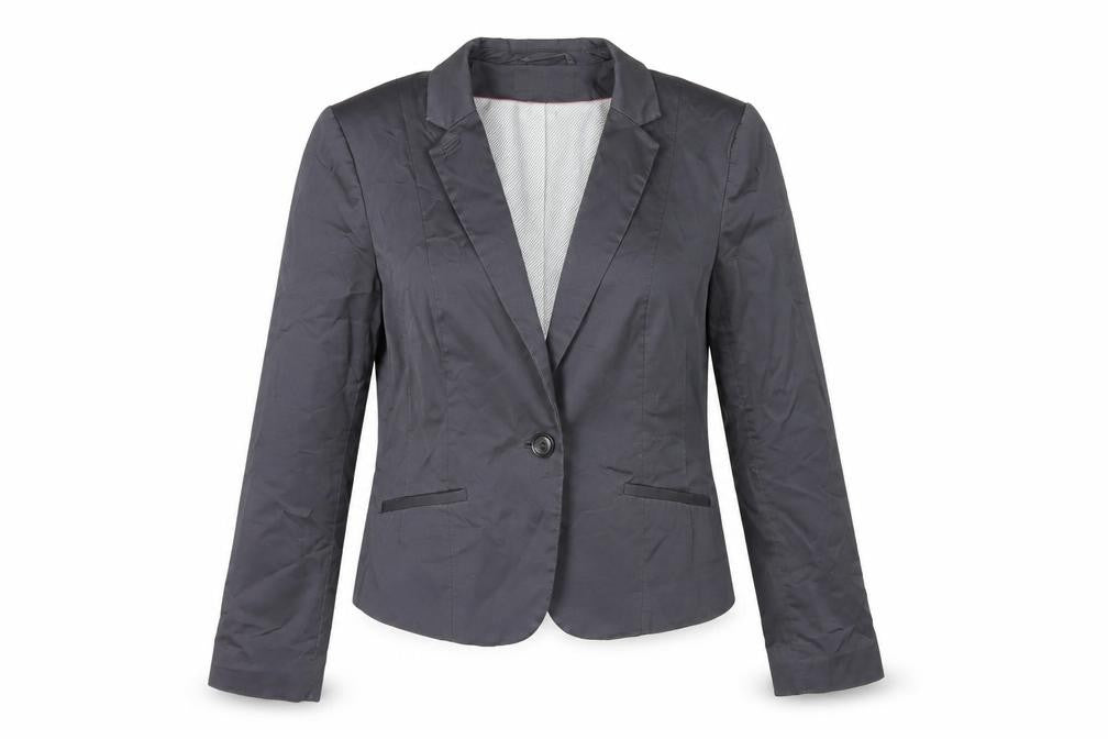 H&M Women's Black Suit Jacket, Size 12, Elegant Style