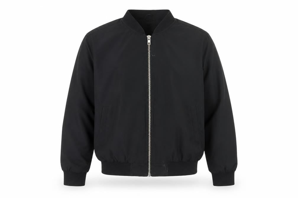 Topman Men's Black Bomber Jacket M Stand-Up Collar