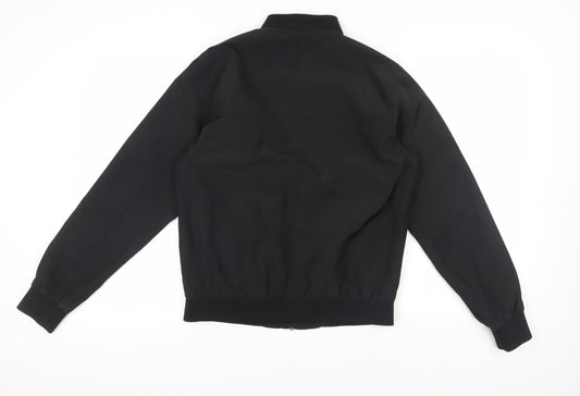 Topman Men's Black Bomber Jacket M Stand-Up Collar