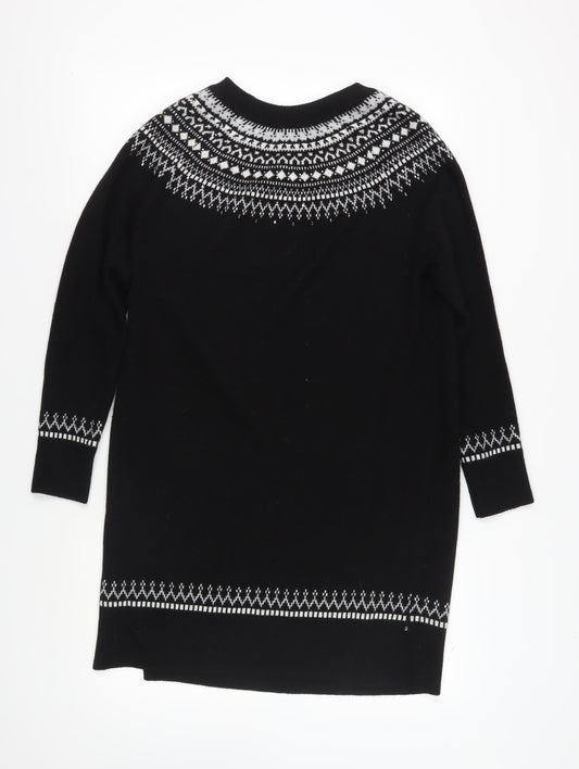 White Label Women's Black Fair Isle Jumper Dress Size 12