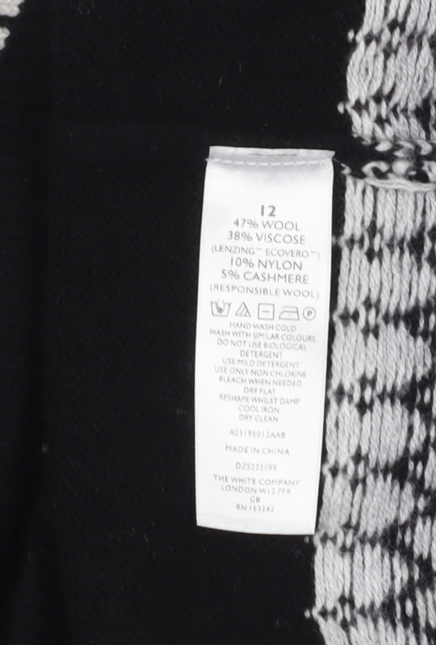 White Label Women's Black Fair Isle Jumper Dress Size 12