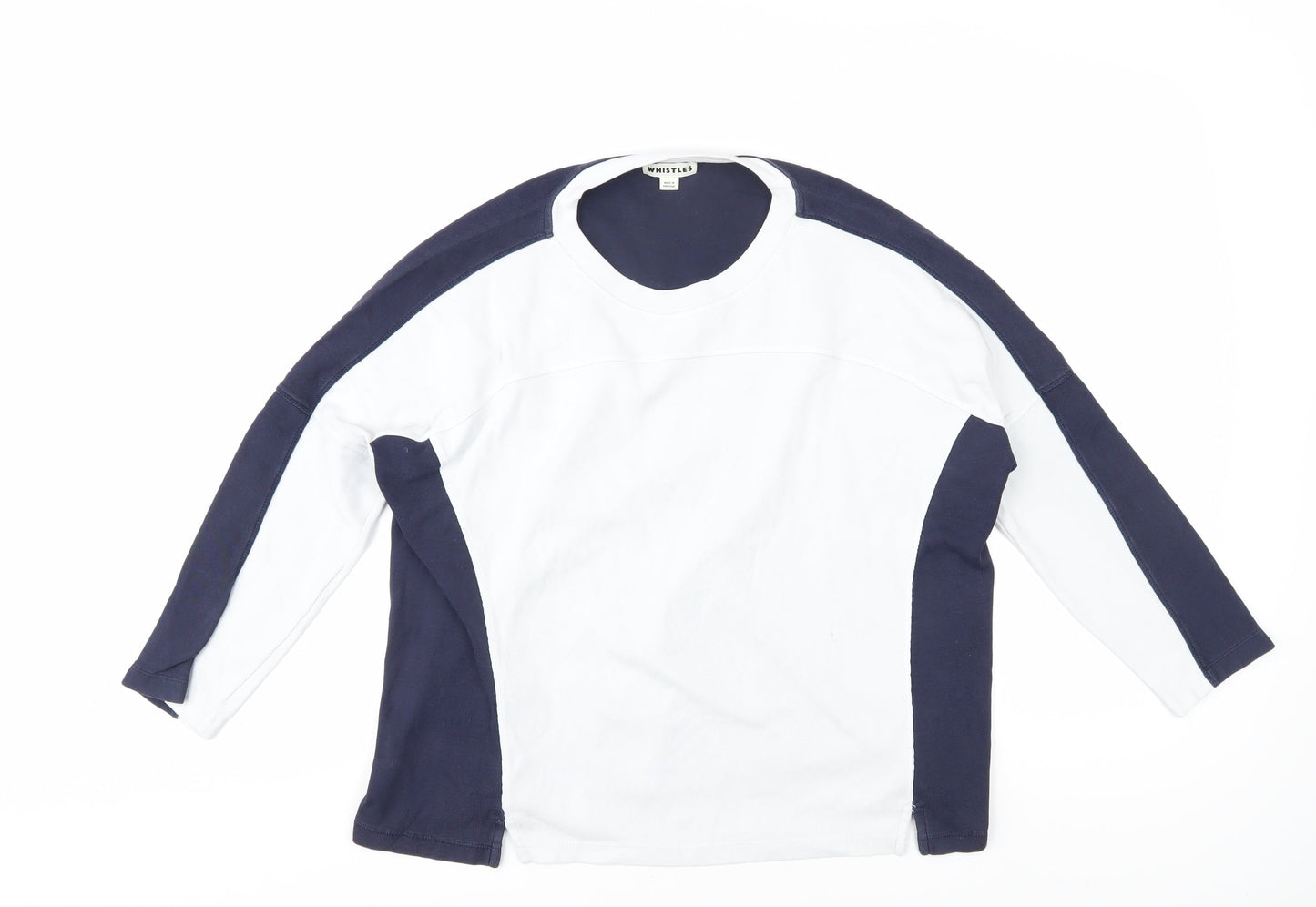 Whistles Women's Blue Jersey T-Shirt, Size S, Colourblock, Casual