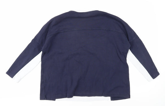 Whistles Women's Blue Jersey T-Shirt, Size S, Colourblock, Casual