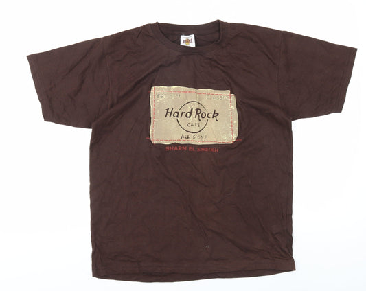 Hard Rock Cafe Brown Men's Medium Graphic T-Shirt