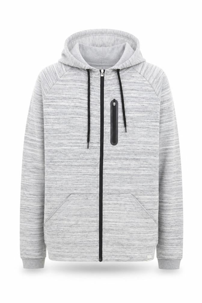 Front view of Only & Sons Men's Grey Full Zip Hoodie XL