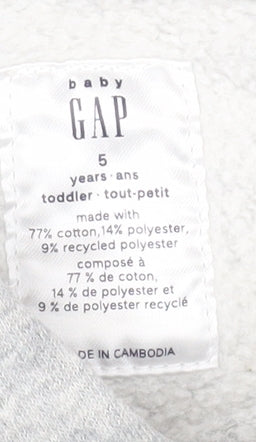 GAP Boys Grey Pullover Hoodie, Size 5 Years, Casual Comfort