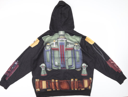 Disney Unisex Black L Pullover Hoodie Cartoon Graphic